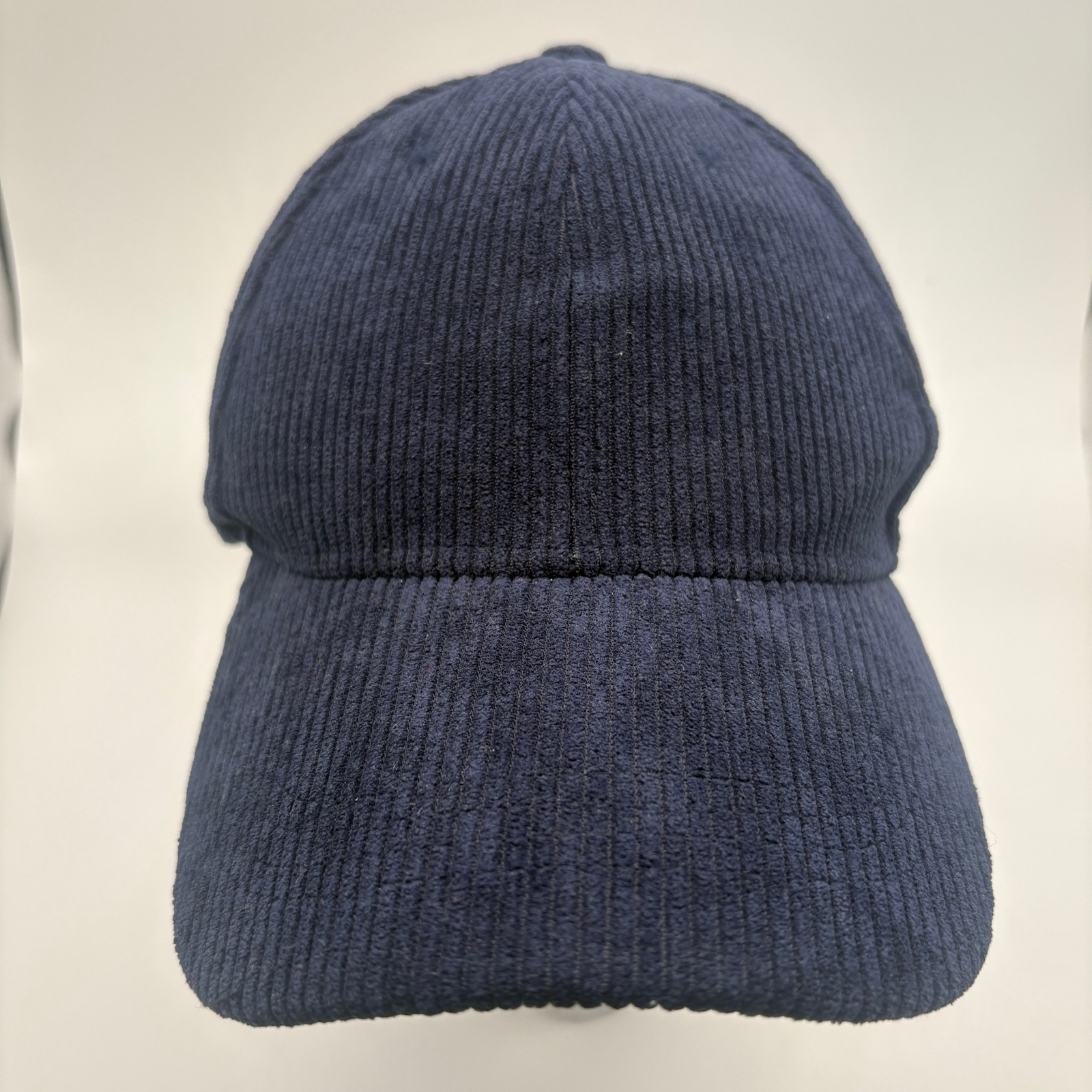 Navy Blue Corduroy Strapback Hat Blank Adjustable